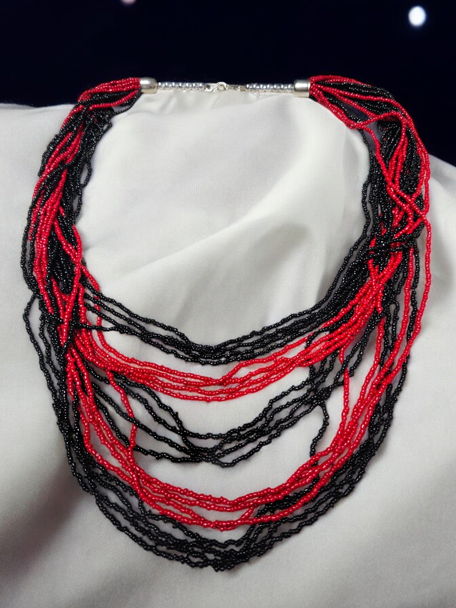 Multilayered Long Dual Beaded Necklace Set -2 Variants
