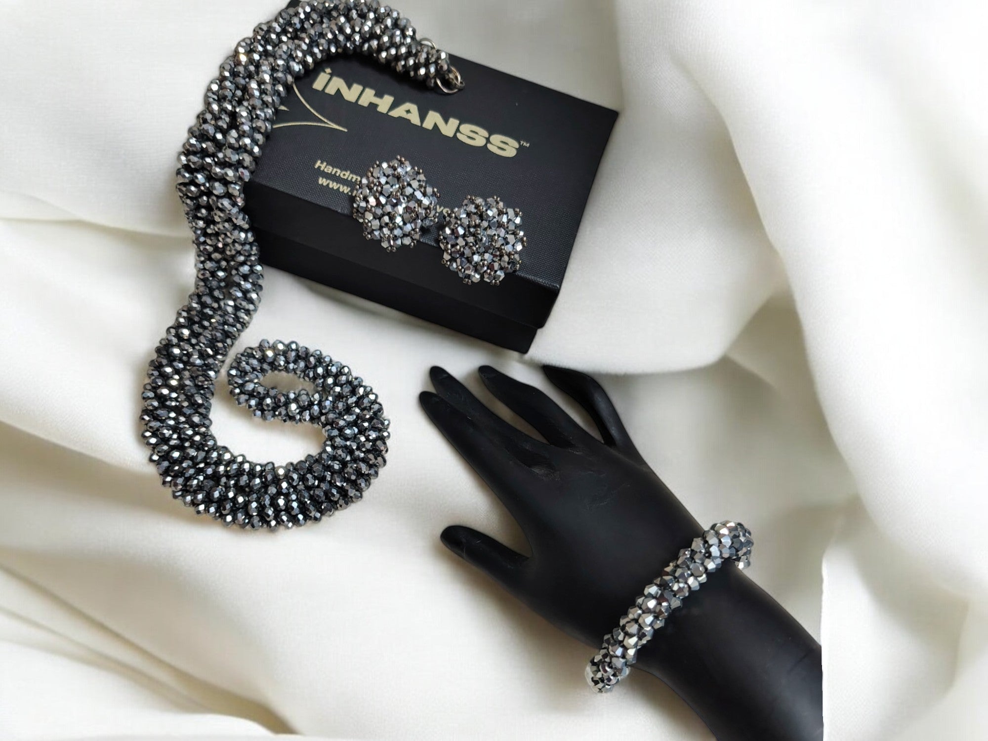 Multi-Style Midnight Shimmer Handmade Necklace Set - 3 Variants