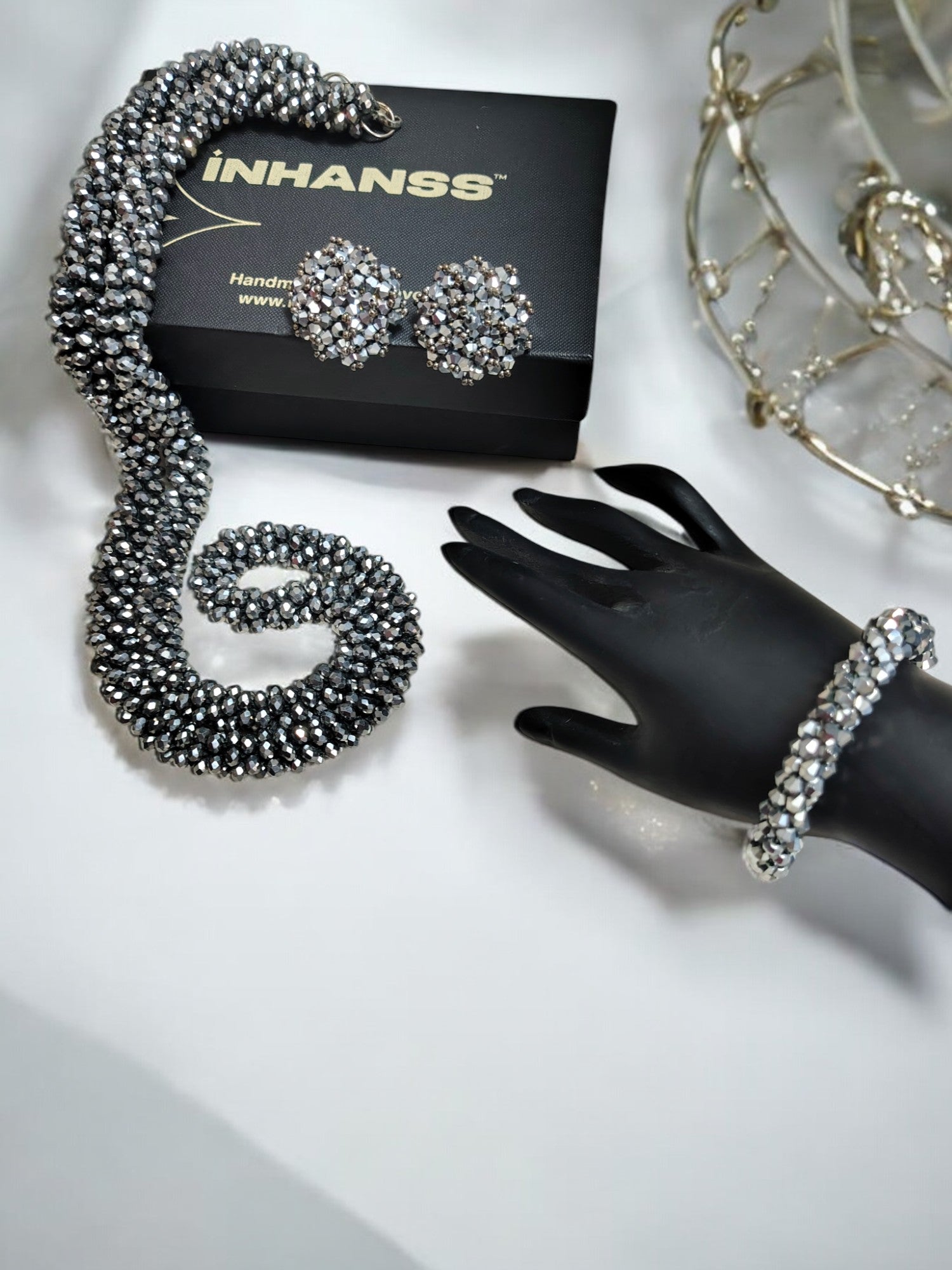 Multi-Style Midnight Shimmer Handmade Necklace Set - 3 Variants