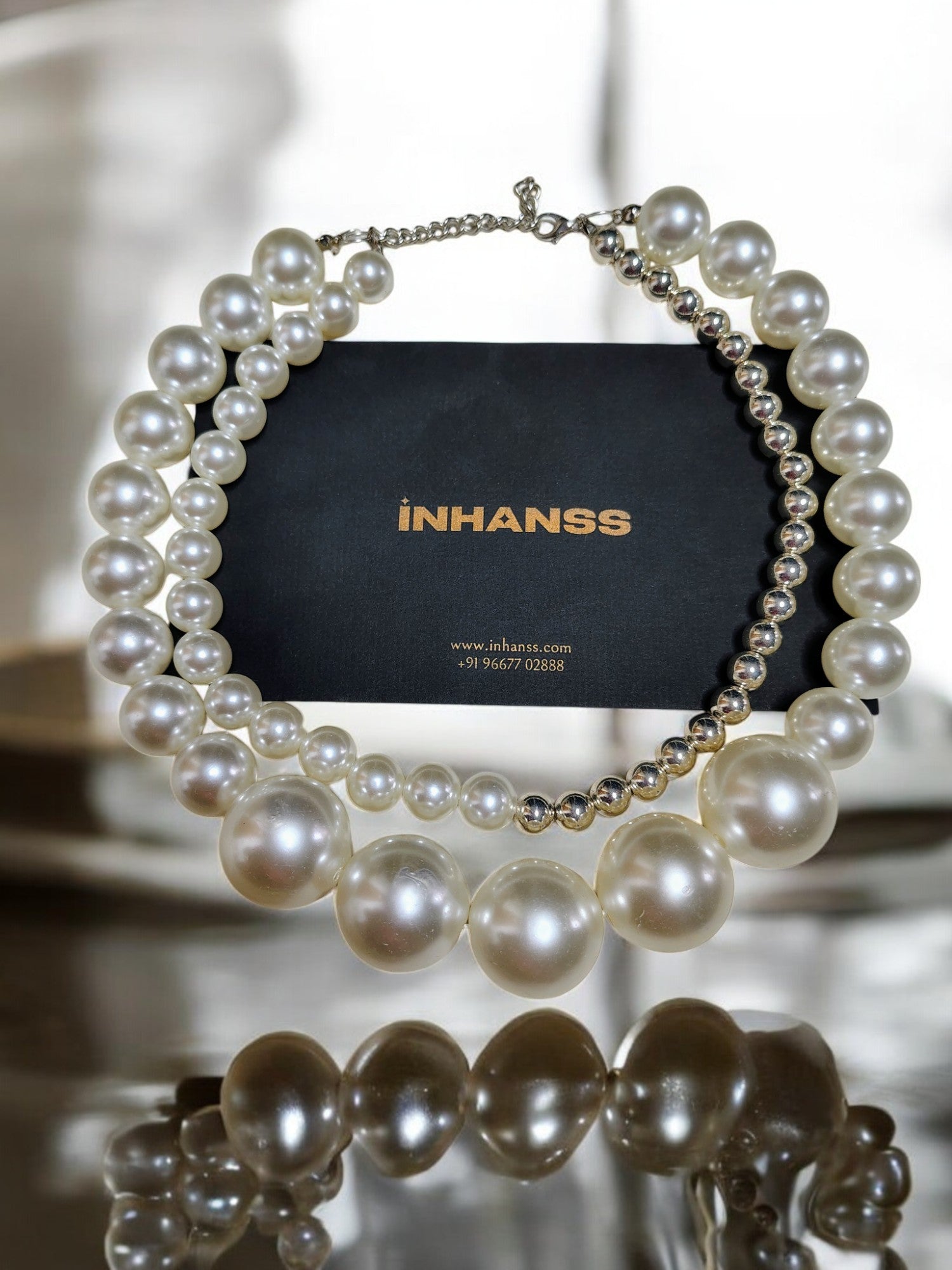 Luxe Aurora - Statement Pearl Layers Necklace - Handmade