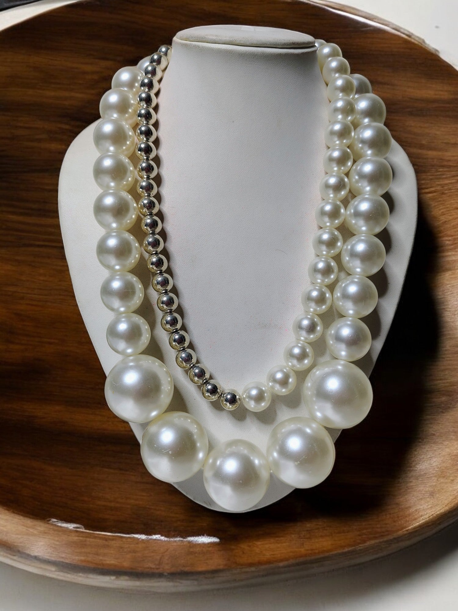 Luxe Aurora - Statement Pearl Layers Necklace - Handmade
