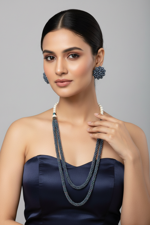 Splendour Handmade Multi-Layered Necklace Set - 2 Colours Available