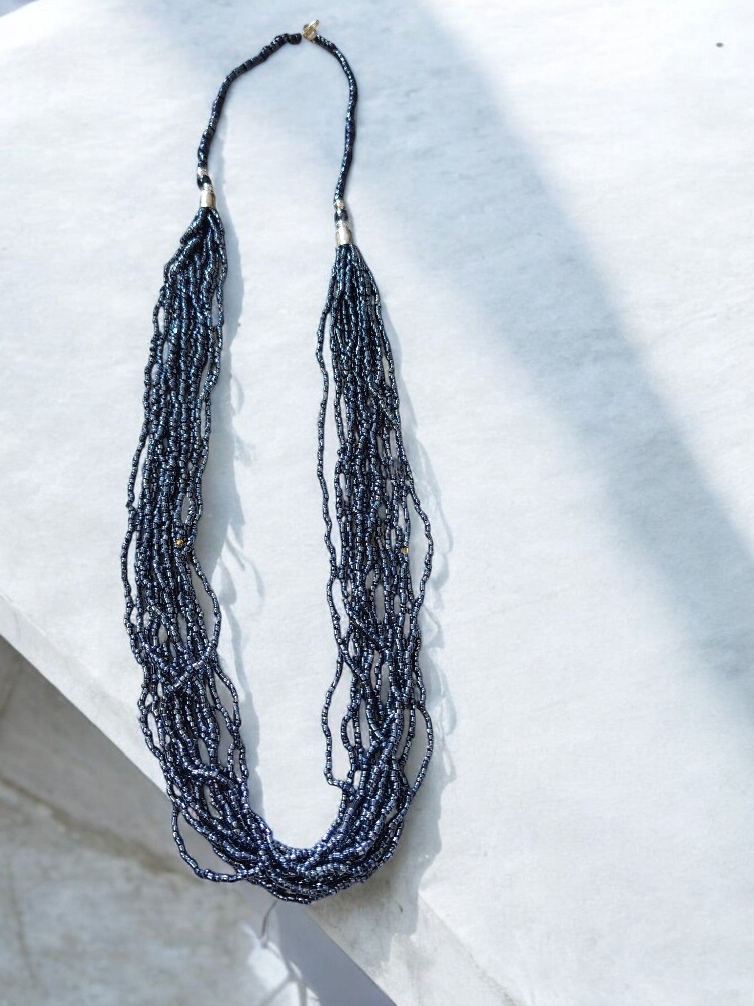 Handmade 12 Layered Long Beaded Necklace & Set - 5 Colours Available