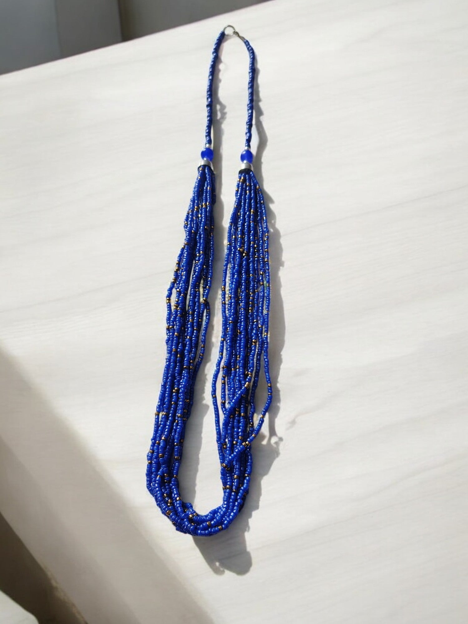 Handmade 12 Layered Long Beaded Necklace & Set - 5 Colours Available