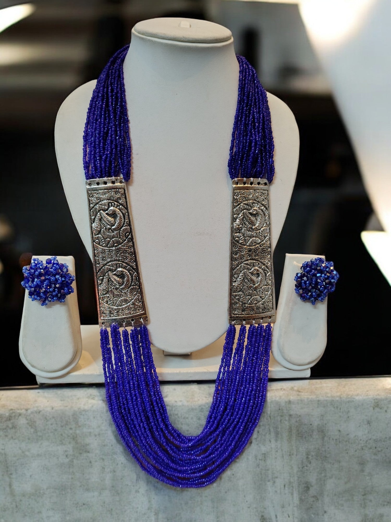 Majesty Handmade Statement Necklace With Matching Earrings -12 Colours Available