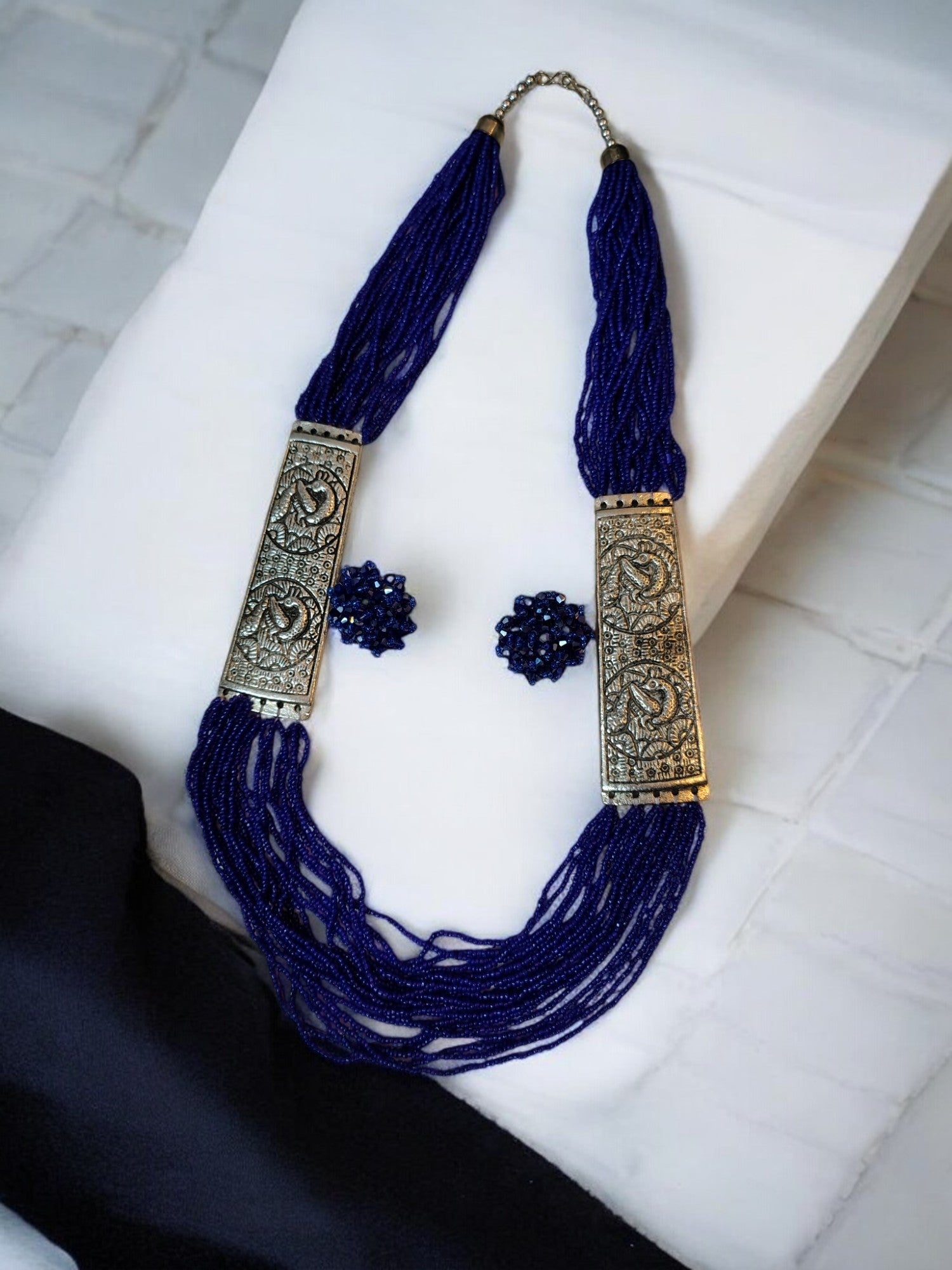 Majesty Handmade Statement Necklace With Matching Earrings -12 Colours Available