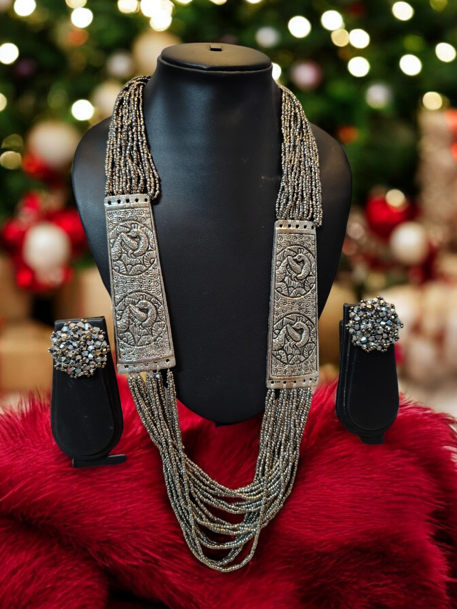 Majesty Handmade Statement Necklace With Matching Earrings -12 Colours Available