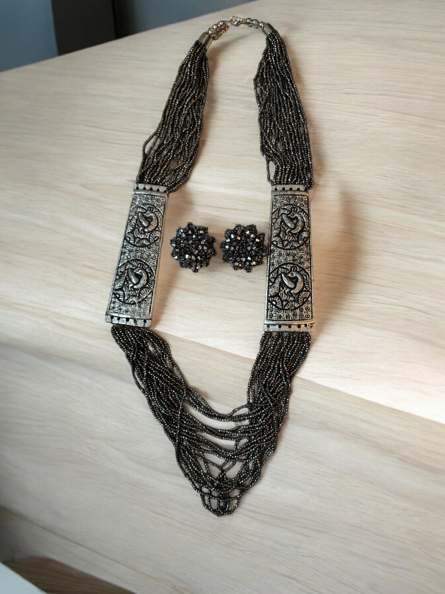 Majesty Handmade Statement Necklace With Matching Earrings -12 Colours Available