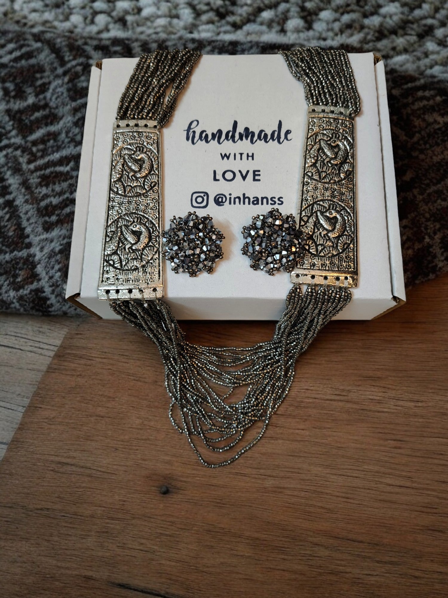 Majesty Handmade Statement Necklace With Matching Earrings -12 Colours Available