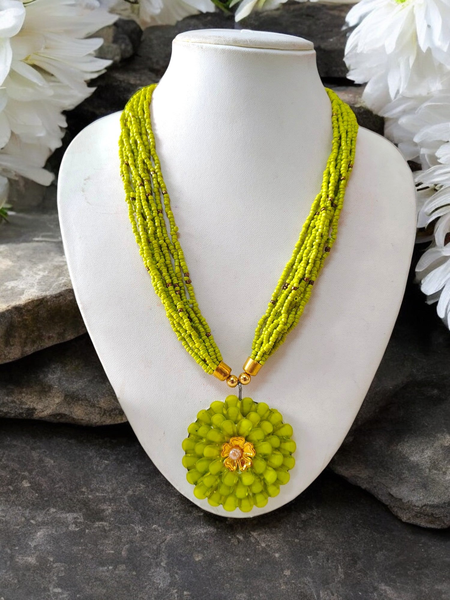Neon Glow Pendant Necklace - Handmade