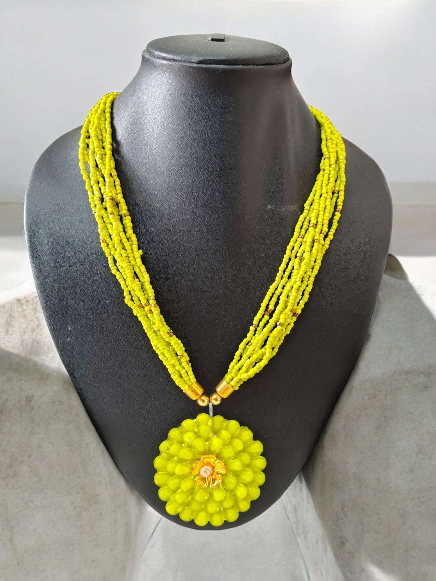 Neon Glow Pendant Necklace - Handmade