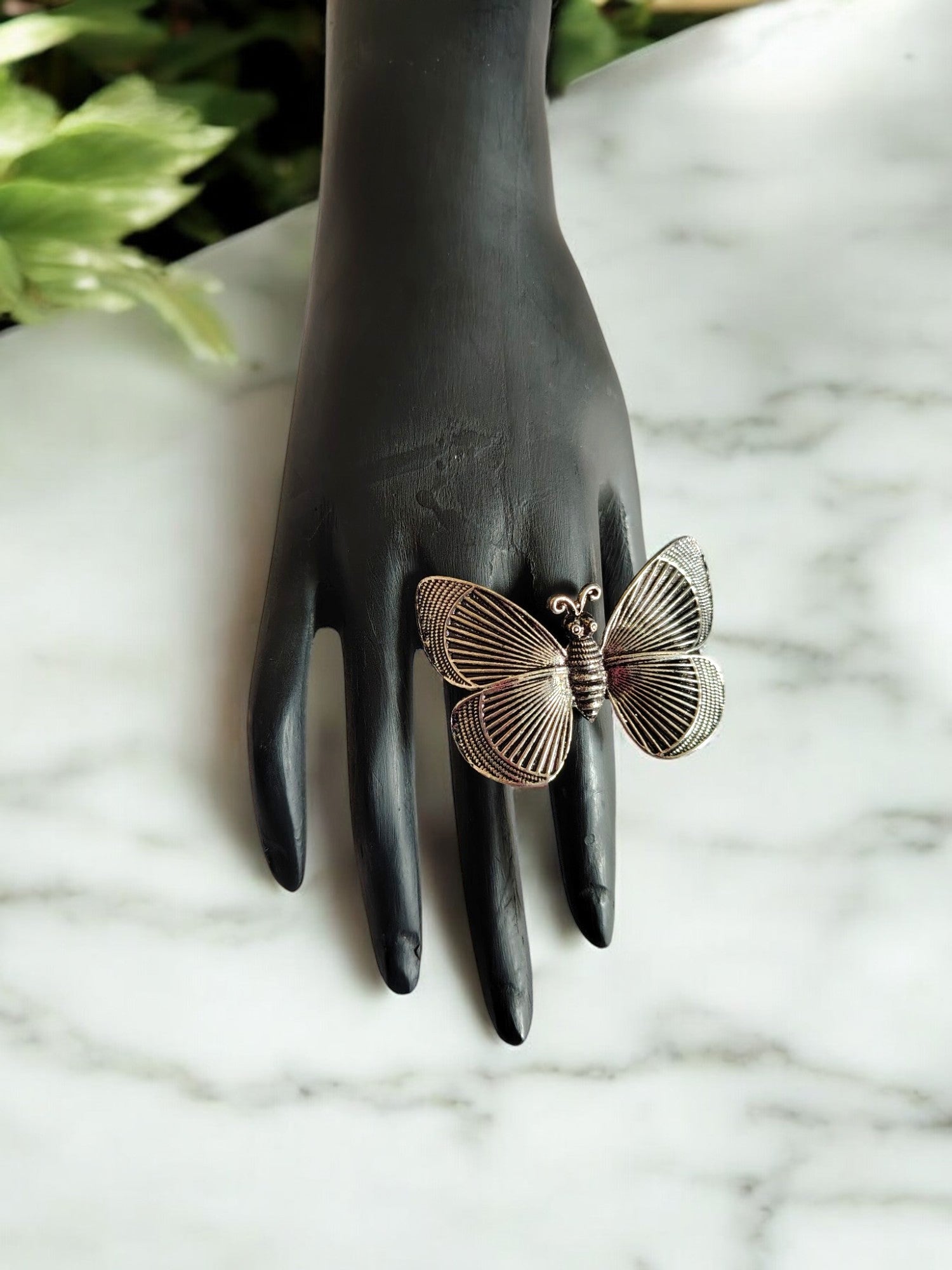 Flutter Grace Butterfly Statement Ring  - Adjustable