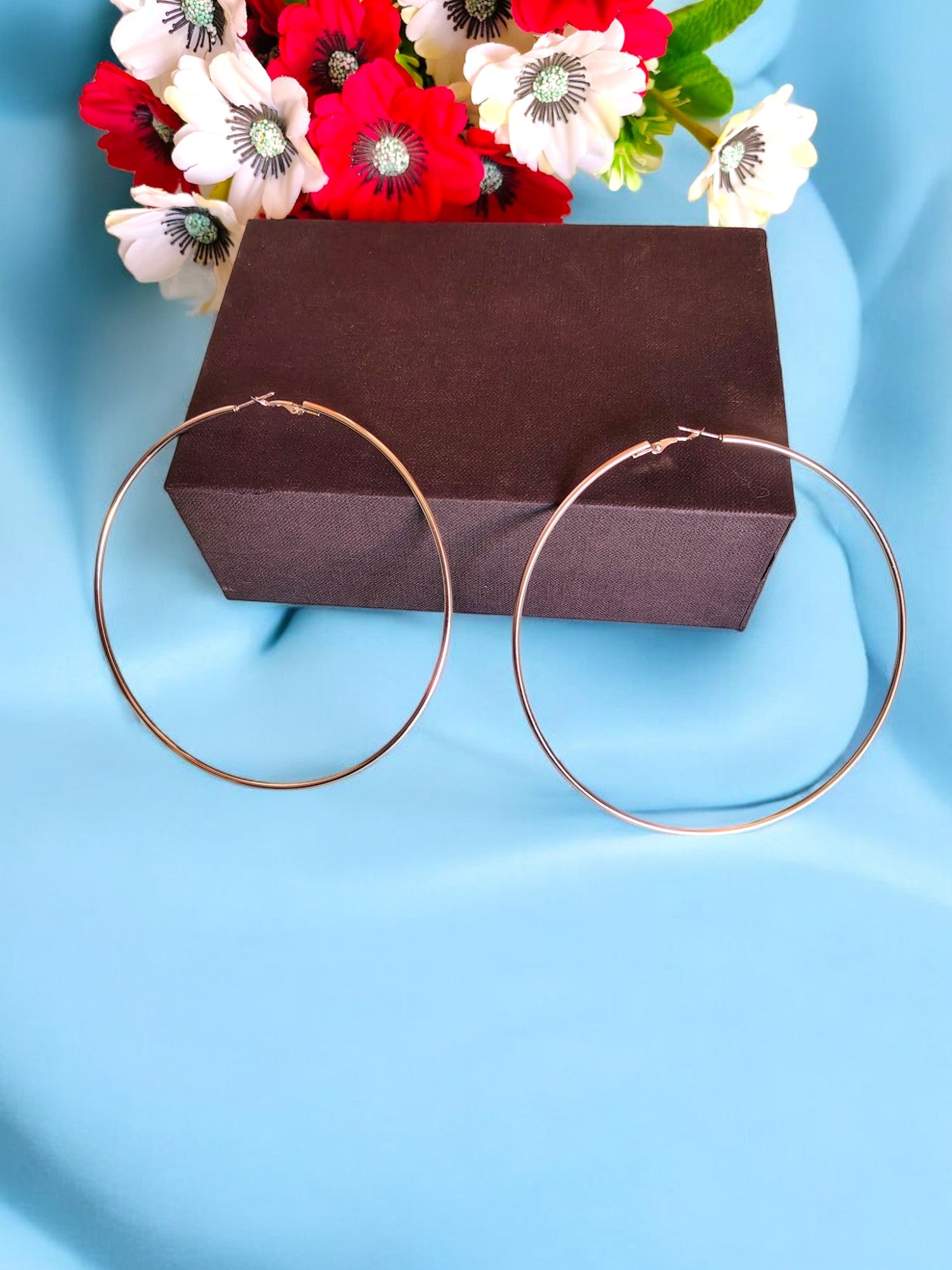 Oversized Lustrous Orbit Stainless Steel Anti Tarnish Statement Hoop Earrings
