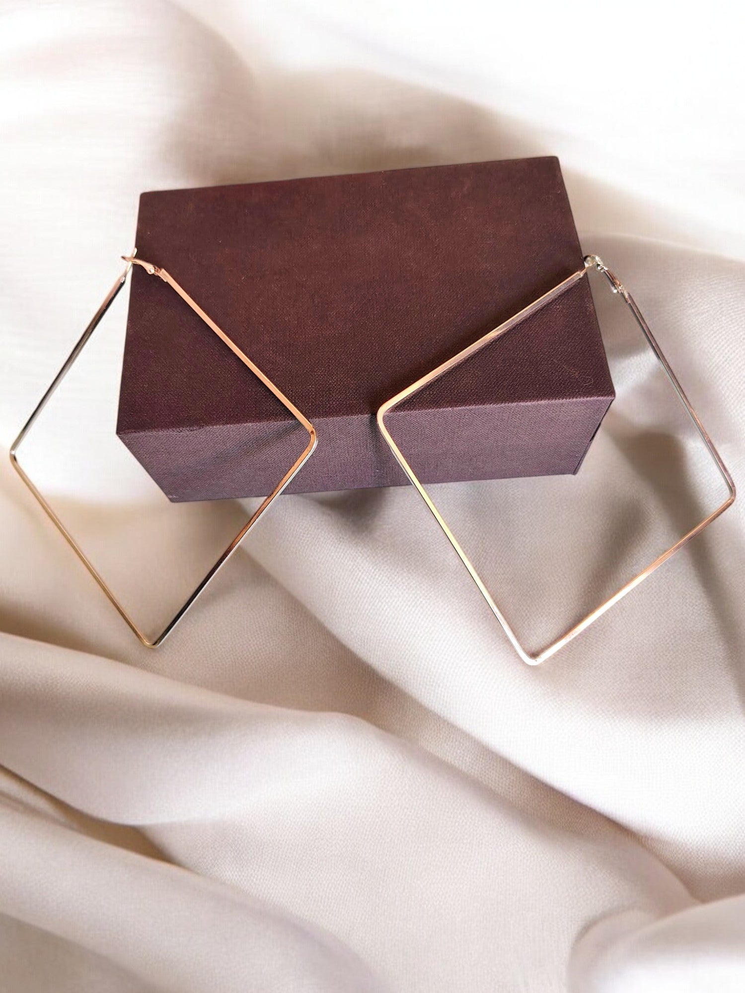 Oversized Sqaure Silver Chic Stainless Steel Statement Earrings