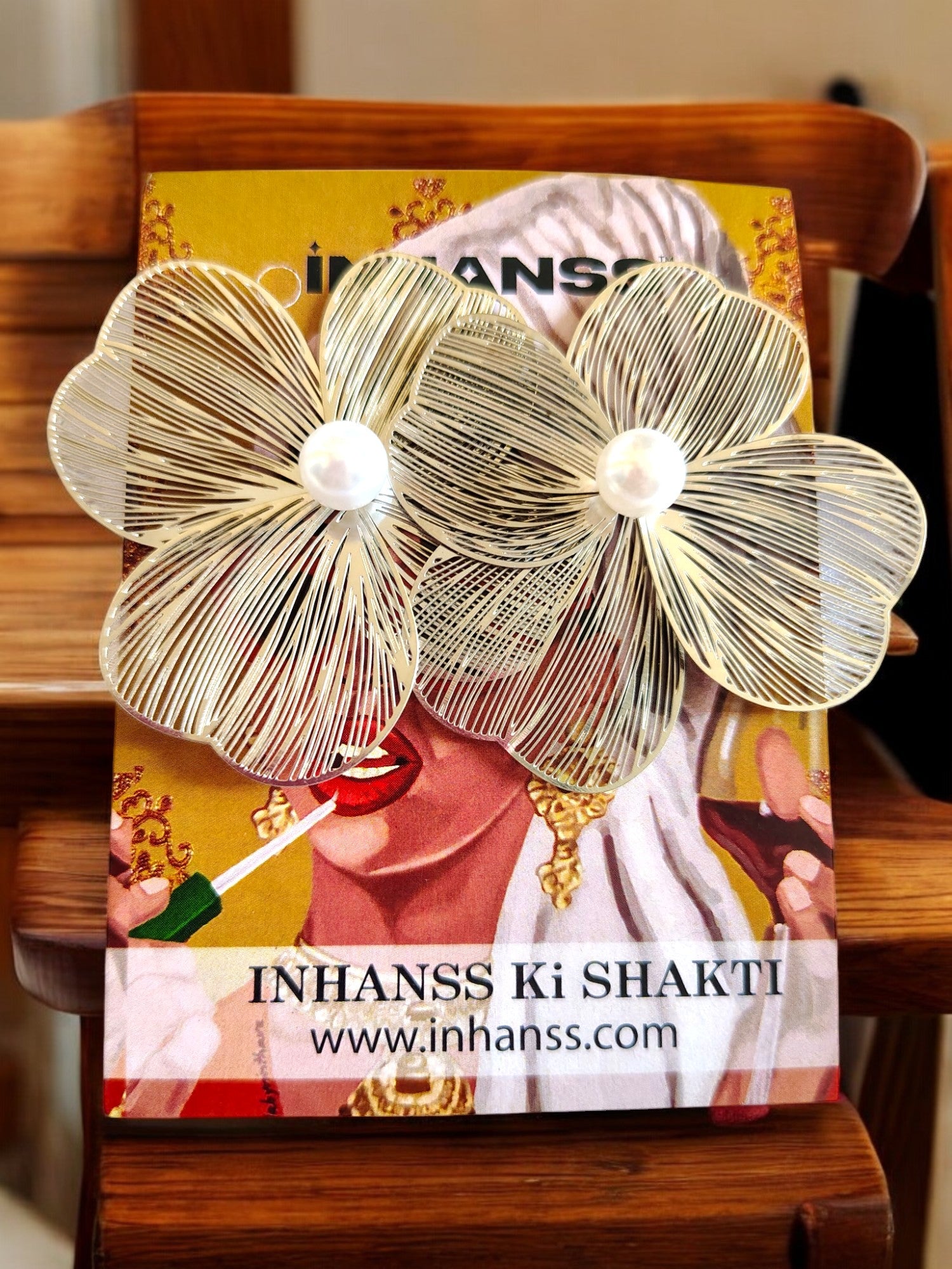 Pearl Blossom Statement Stud Anti Tarnish Earrings