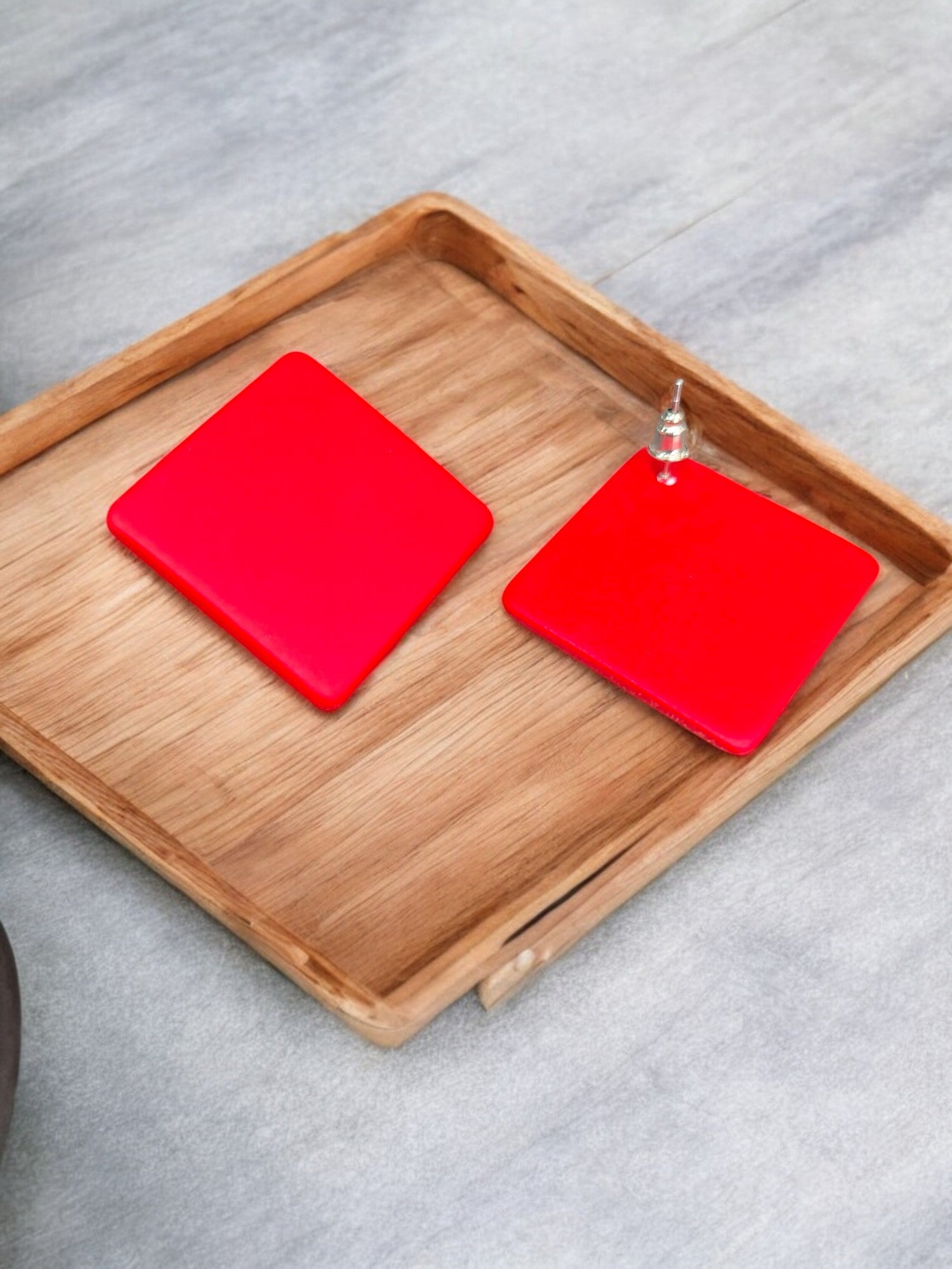Rang Leela – Vibrant Square Earrings (Available in 10 Stunning Colors)