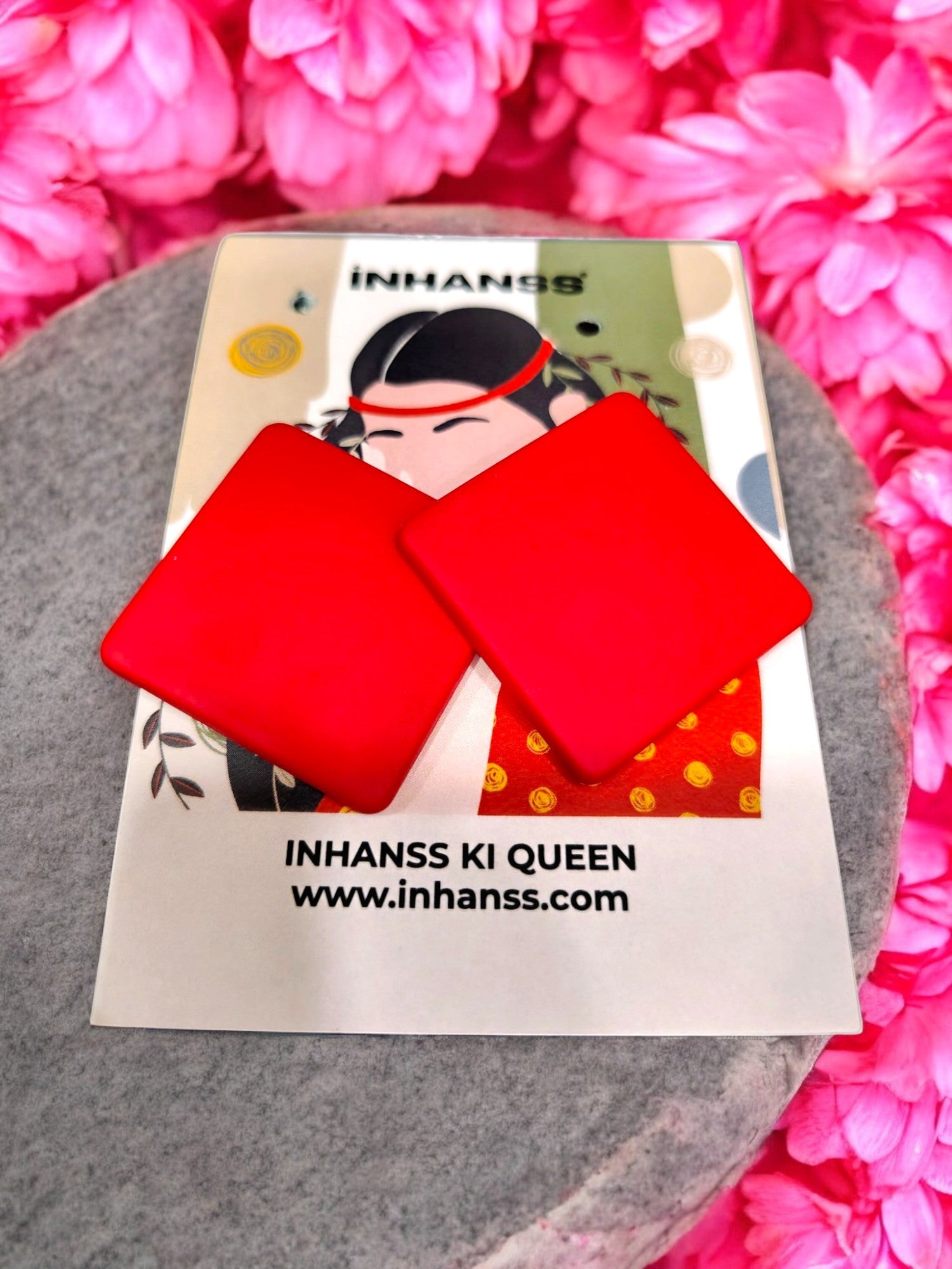 Rang Leela – Vibrant Square Earrings (Available in 10 Stunning Colors)