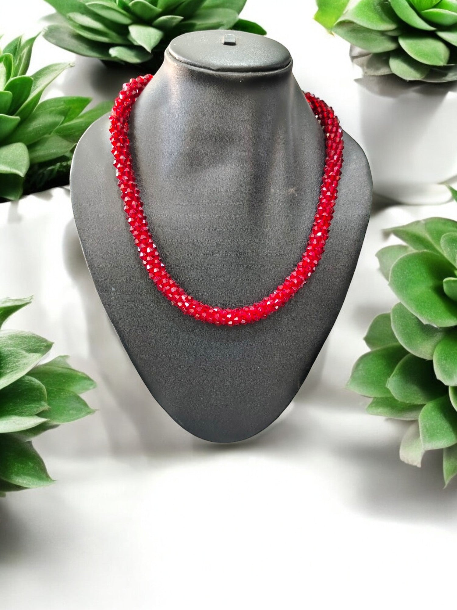 Noor-e-Jalwa – Handmade Crystal Bead Necklace / Necklace with Earrings -Adjustable -(Available in 11 Stunning Colors)