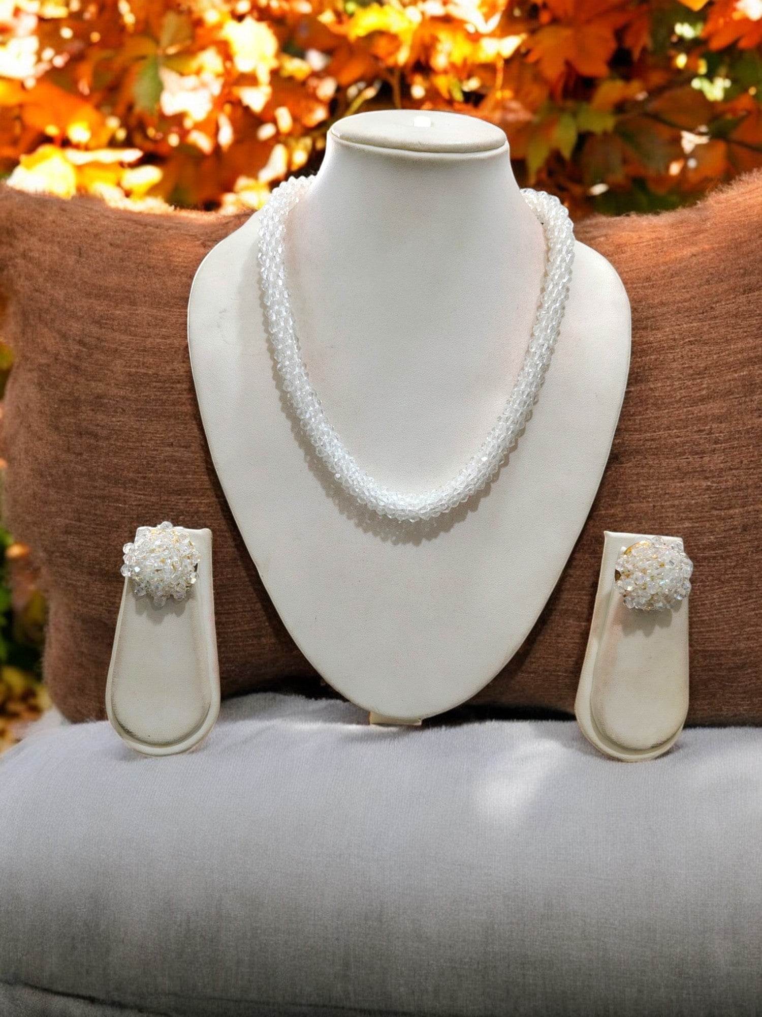 Chhoti Si Chamak – Crystal Necklace with Small Statement Studs (Available in 4 colors – Adjustable, Everyday Glam)