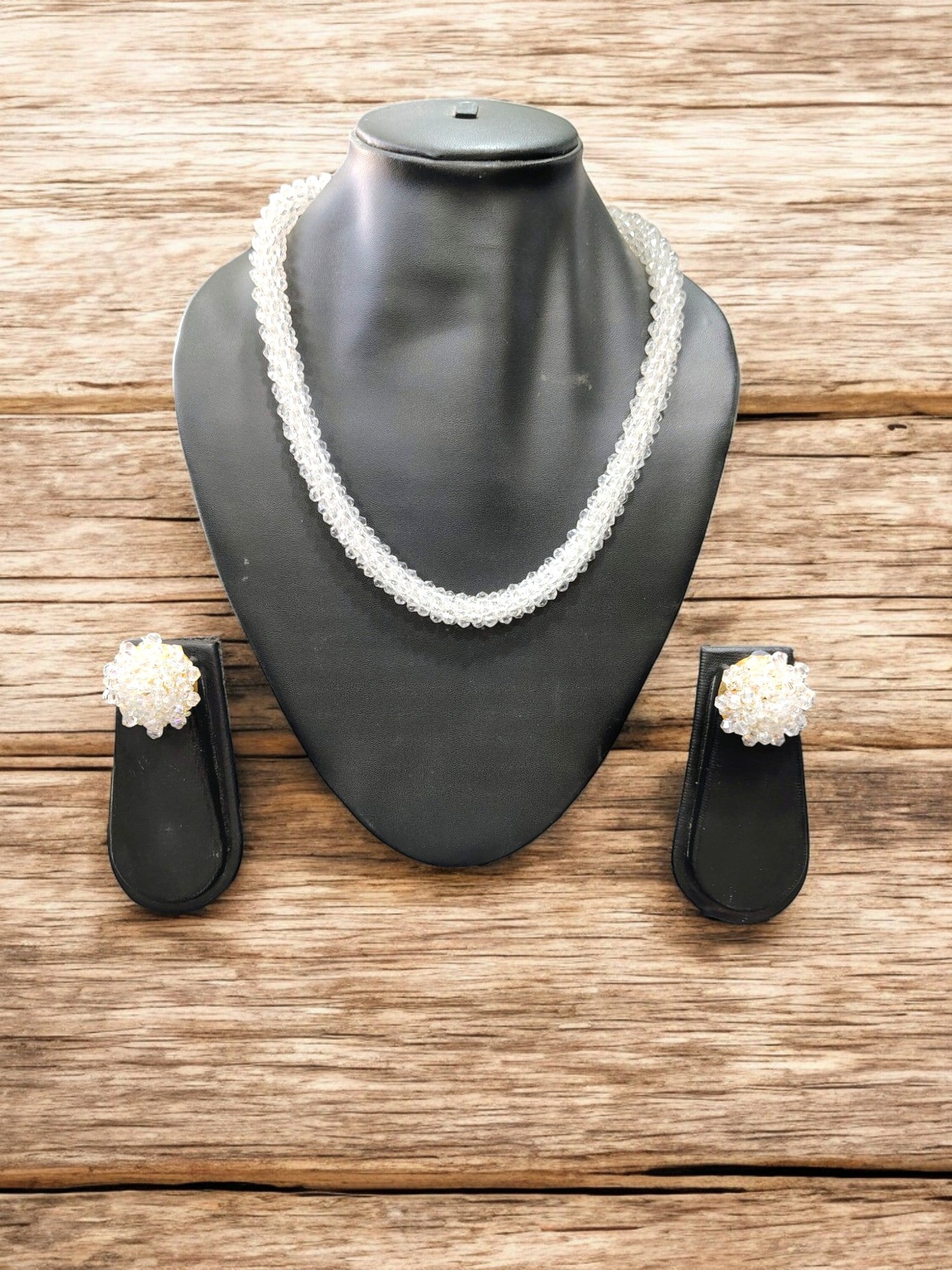 Chhoti Si Chamak – Crystal Necklace with Small Statement Studs (Available in 4 colors – Adjustable, Everyday Glam)