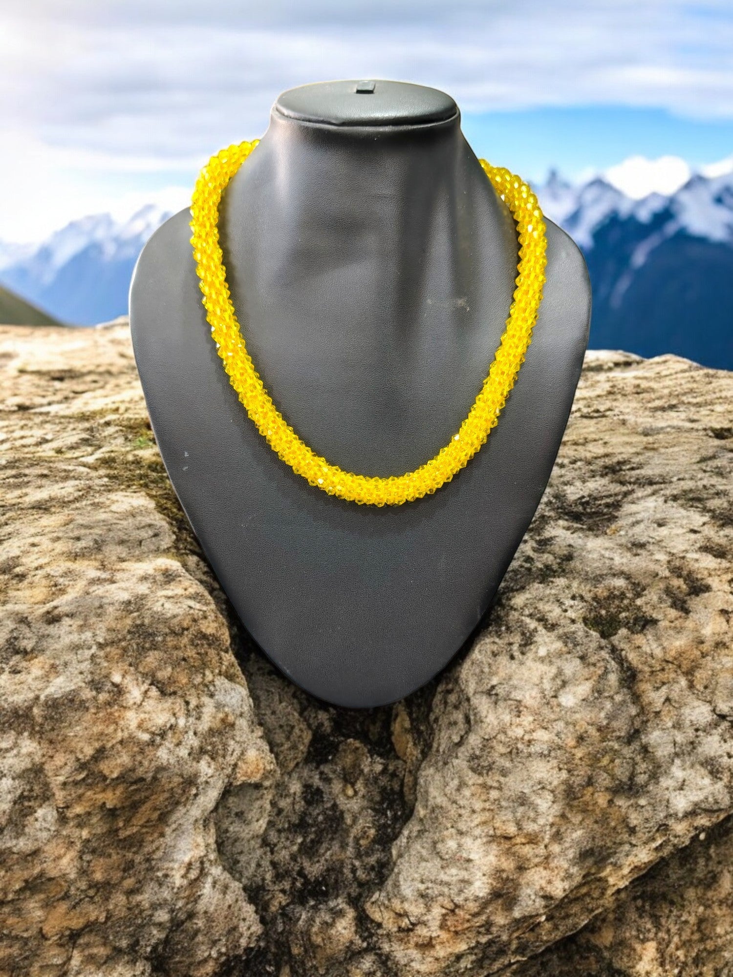 Noor-e-Jalwa – Handmade Crystal Bead Necklace / Necklace with Earrings -Adjustable -(Available in 11 Stunning Colors)