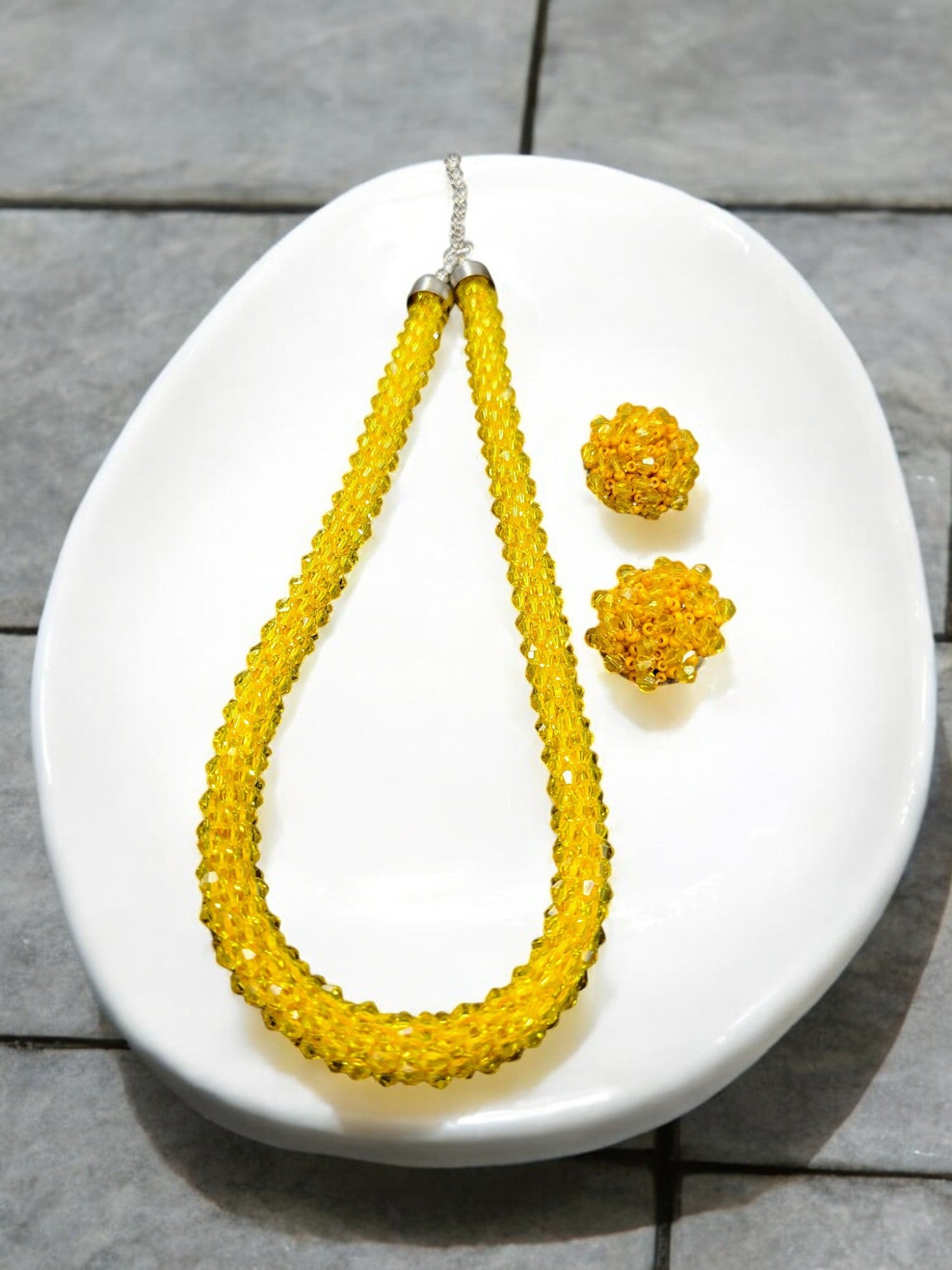 Chhoti Si Chamak – Crystal Necklace with Small Statement Studs (Available in 4 colors – Adjustable, Everyday Glam)