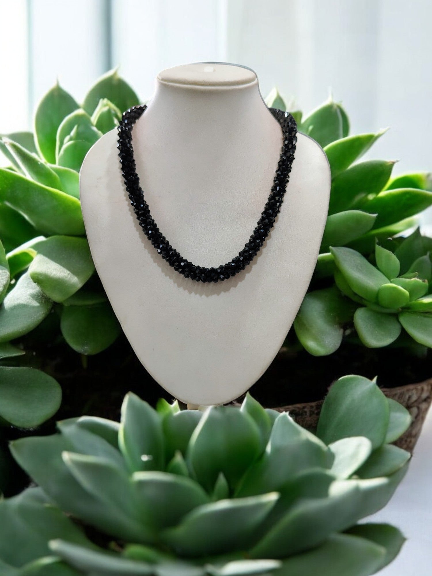 Noor-e-Jalwa – Handmade Crystal Bead Necklace / Necklace with Earrings -Adjustable -(Available in 11 Stunning Colors)