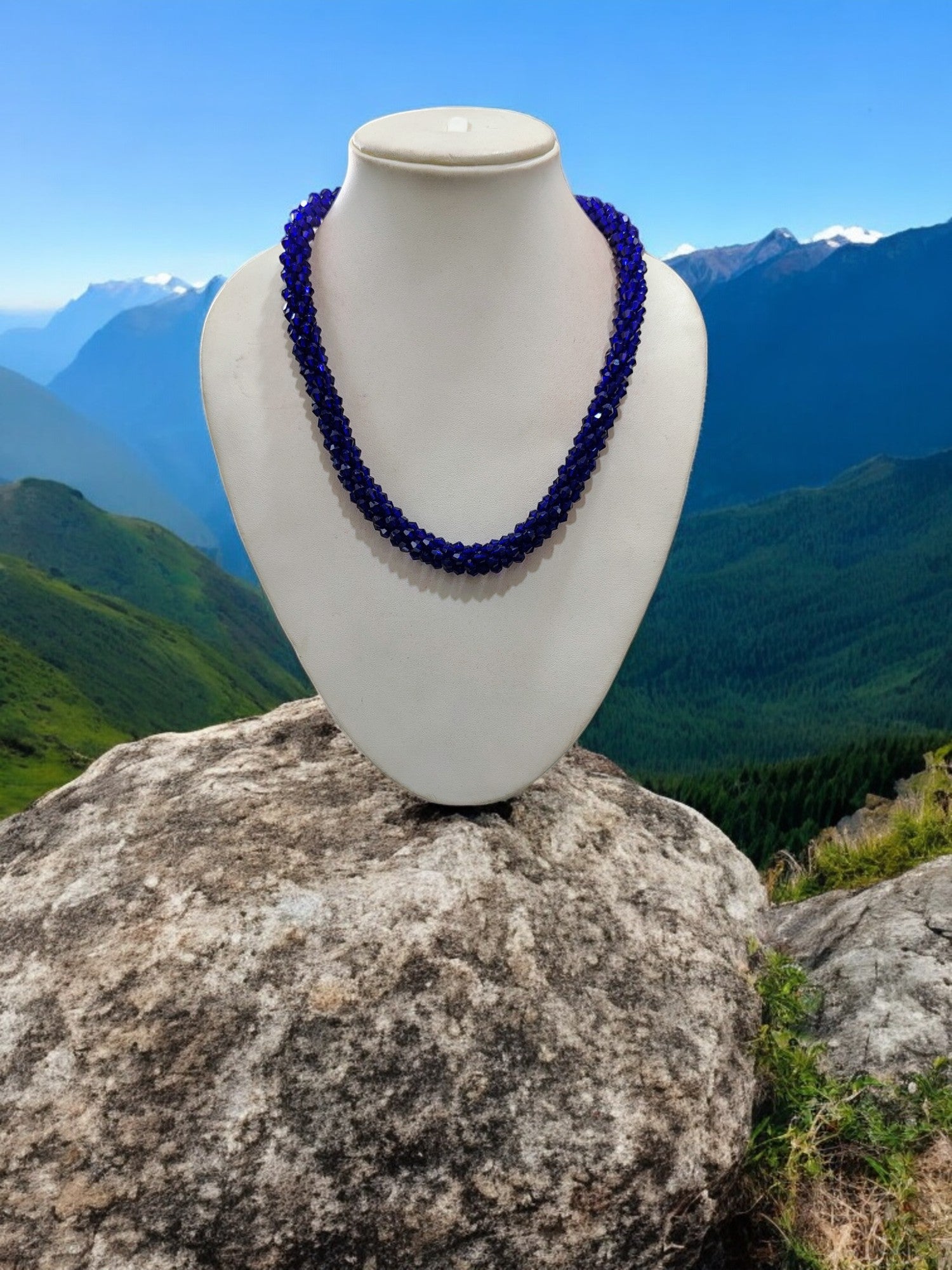 Noor-e-Jalwa – Handmade Crystal Bead Necklace / Necklace with Earrings -Adjustable -(Available in 11 Stunning Colors)