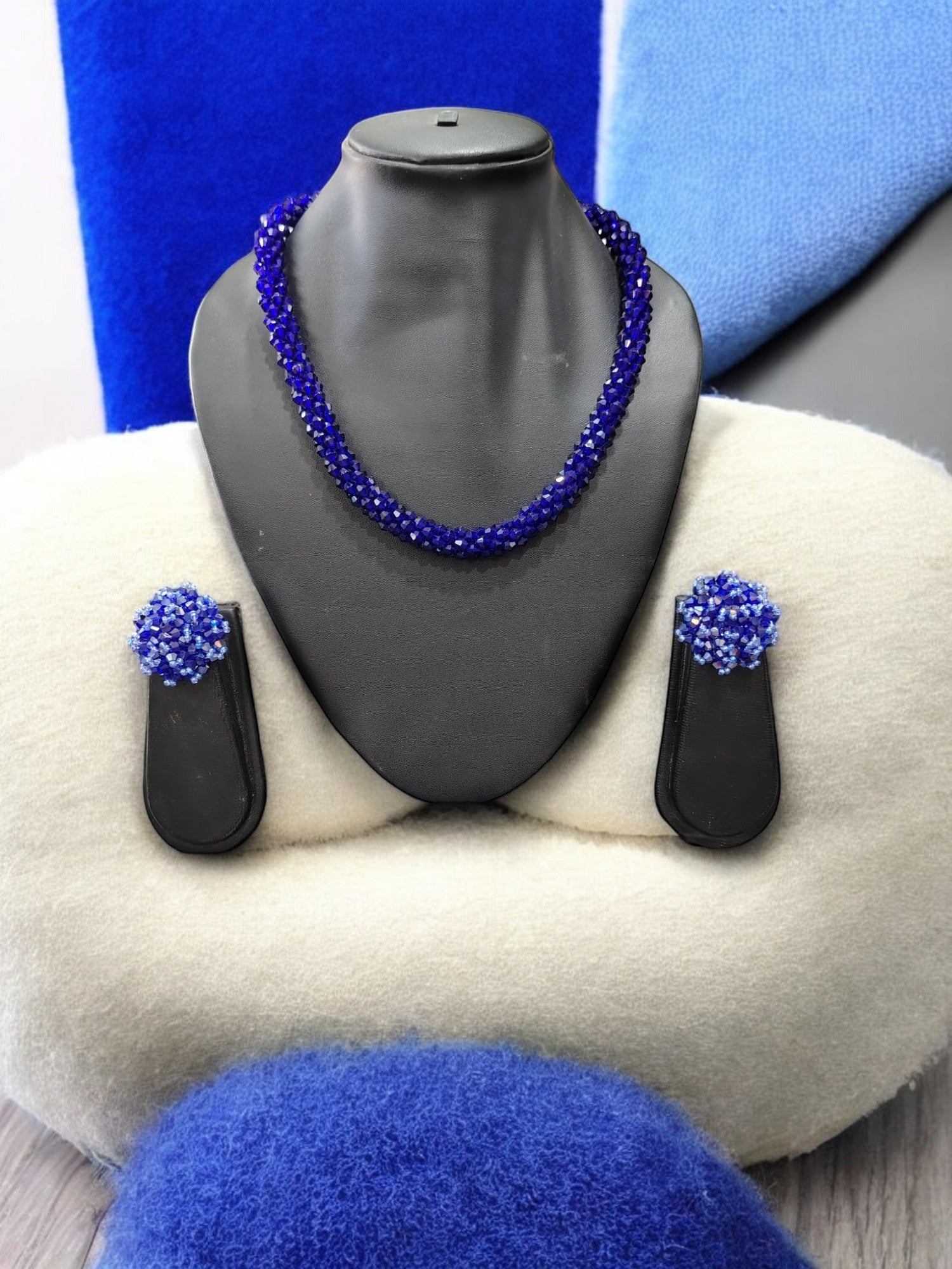 Noor-e-Jalwa – Handmade Crystal Bead Necklace / Necklace with Earrings -Adjustable -(Available in 11 Stunning Colors)