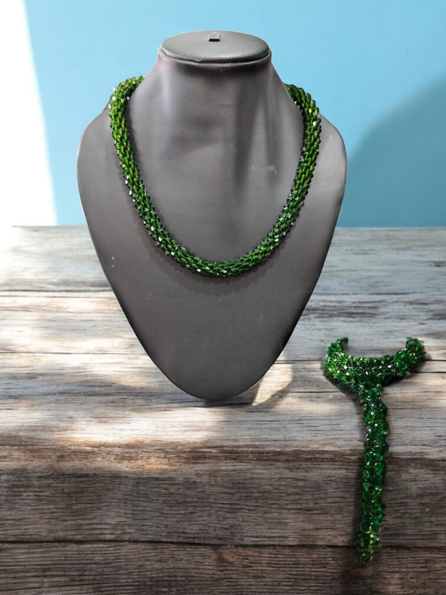 Noor-e-Jalwa – Handmade Crystal Bead Necklace / Necklace with Earrings -Adjustable -(Available in 11 Stunning Colors)