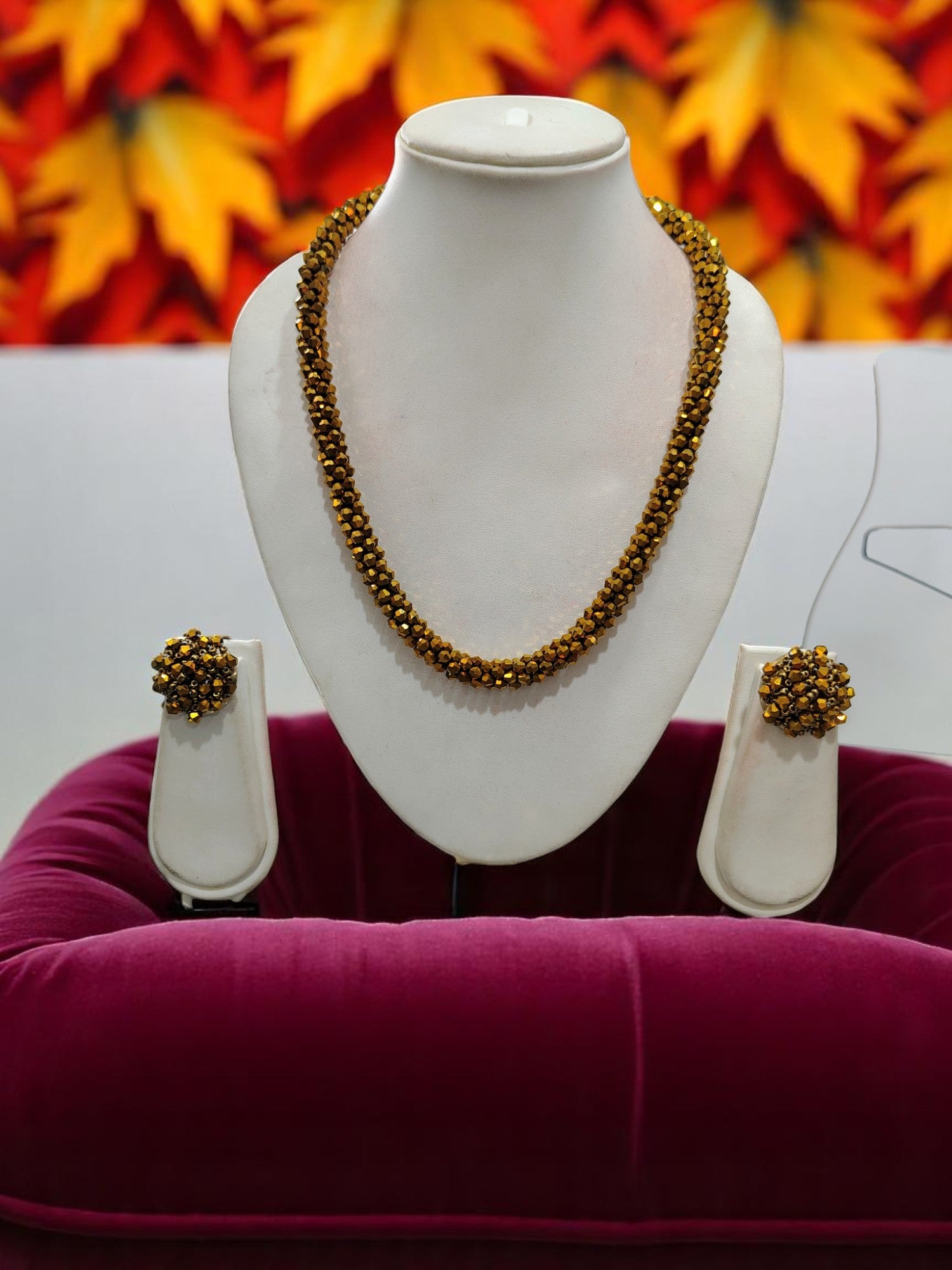 Chhoti Si Chamak – Crystal Necklace with Small Statement Studs (Available in 4 colors – Adjustable, Everyday Glam)
