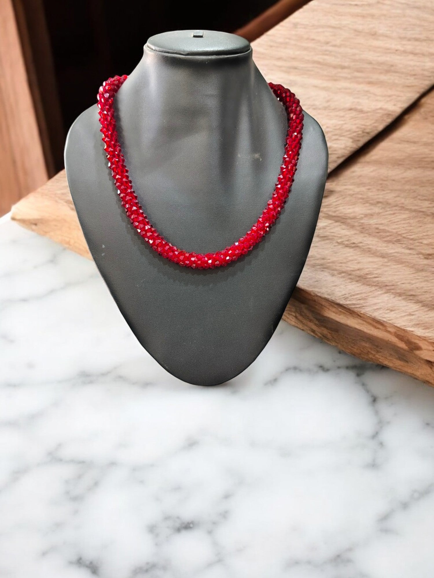 Noor-e-Jalwa – Handmade Crystal Bead Necklace / Necklace with Earrings -Adjustable -(Available in 11 Stunning Colors)