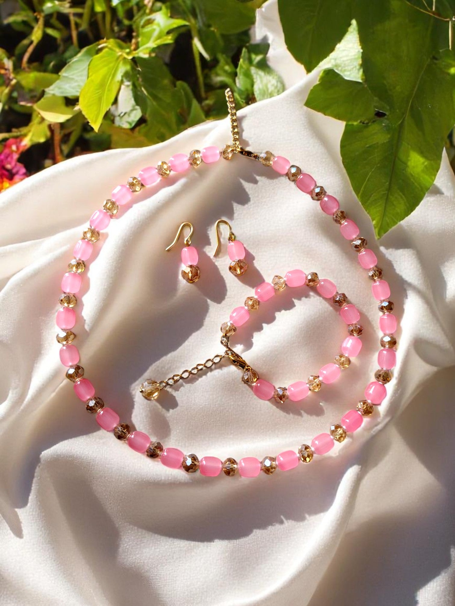 Shaadi Wale Rang – Beaded Necklace, Earrings & Bracelet Set