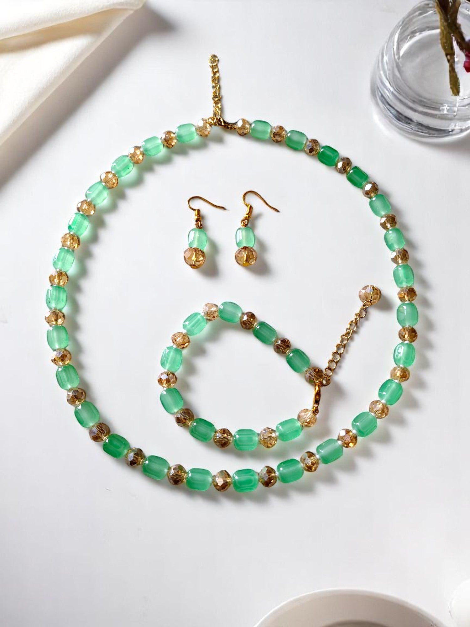 Shaadi Wale Rang – Beaded Necklace, Earrings & Bracelet Set