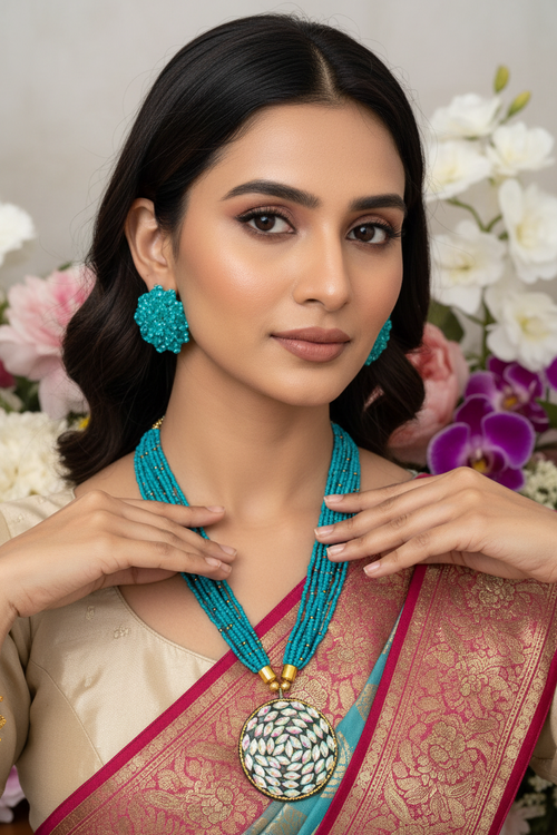Premium Tibetan Multi-layered Necklace Set-Handmade - 8 Colours Available in 2 Variants