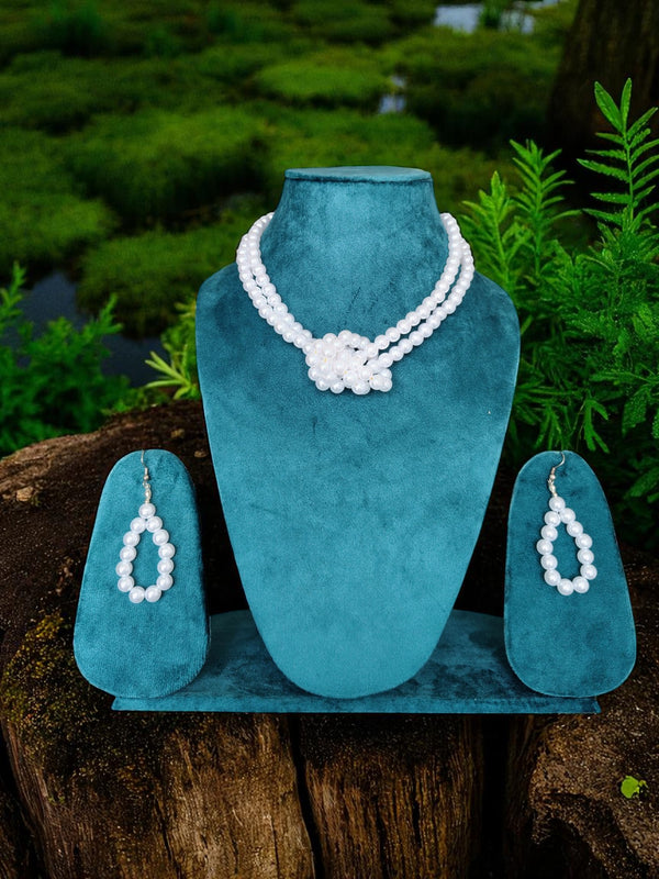 Aaranya – Dual-Tone Pearl Knot Choker Set (4 Colors Available )