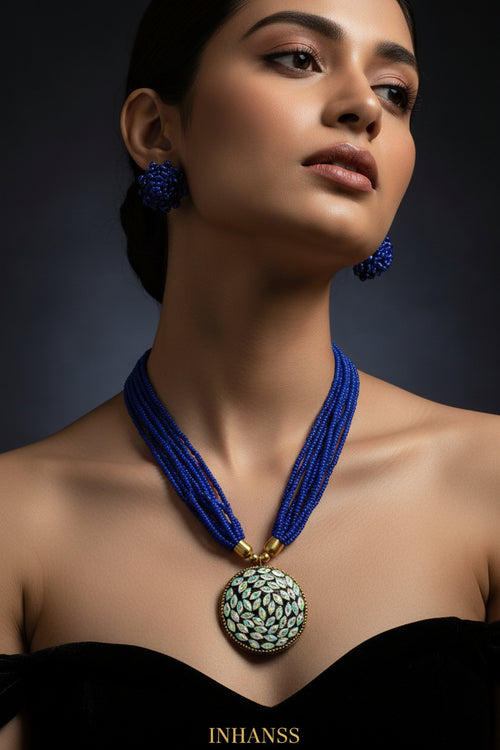 RangMani Royale – Statement Beaded Necklace & Earring Set