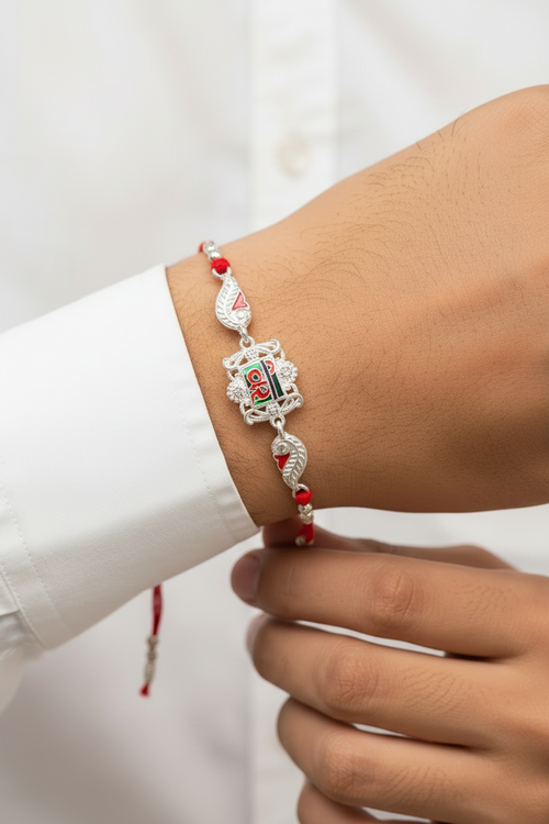 Veera Silver-Plated Designer Rakhi