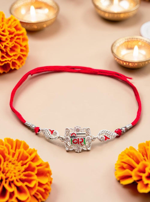 Veera Silver-Plated Designer Rakhi