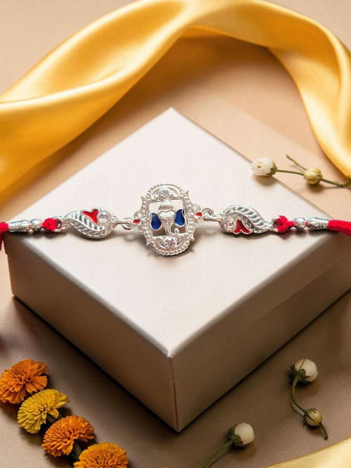 Ganpati Silver-Plated Rakhi