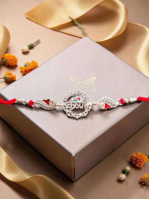 Krishna Silver-Plated Designer Rakhi