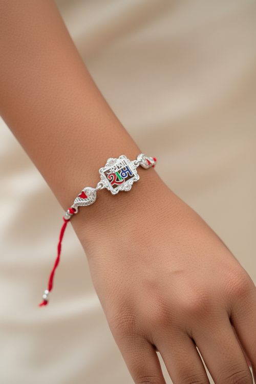 Jai Shri Ram Silver-Plated Designer Rakhi