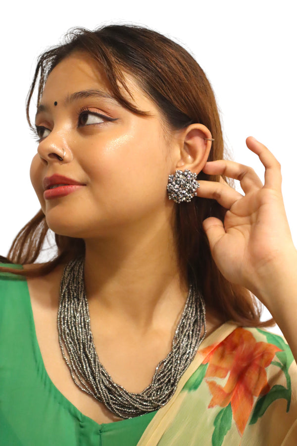 Vibrant Handmade 20 Layers Beaded Necklace With Matching Earrings- 25 Colours Available