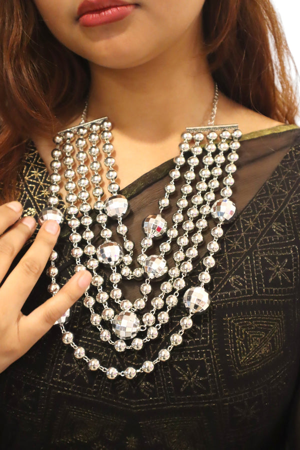 Starlit Bells Luxe Party Necklace - Handmade