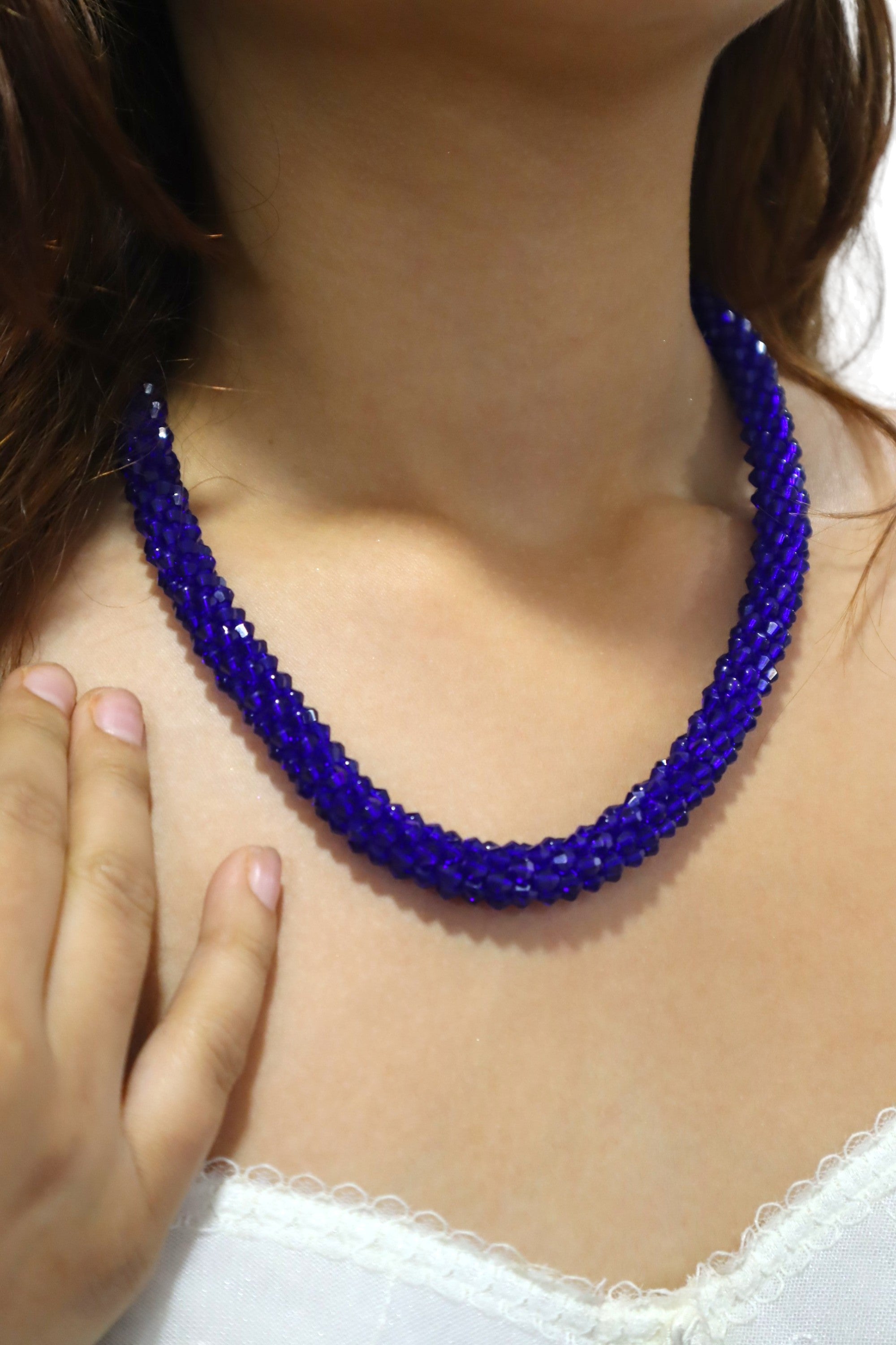 Easy Glam Crystal Bead Necklace / Necklace with Earrings -Adjustable ...