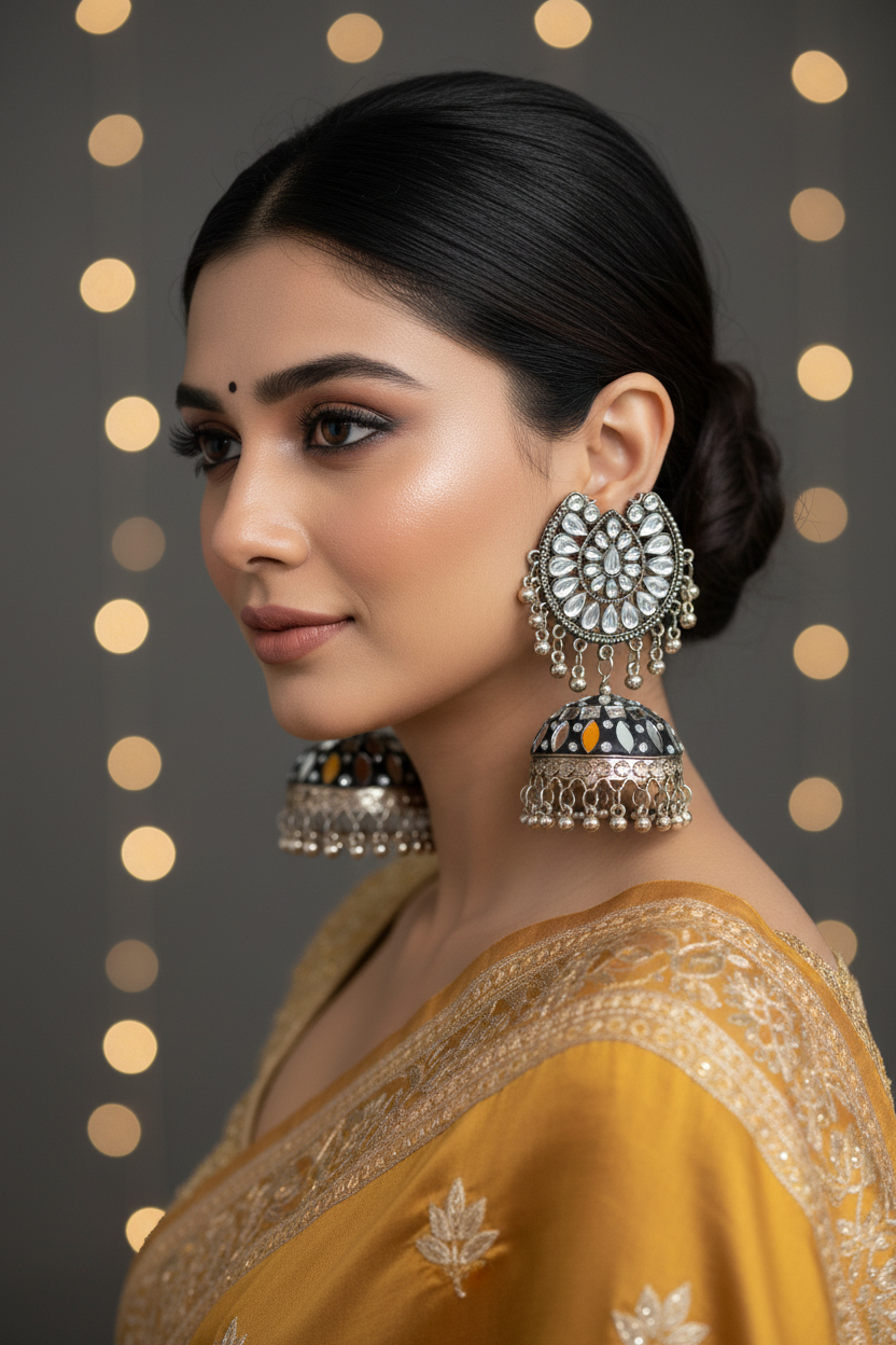 Moonstone Mirage Jhumka-Handmade