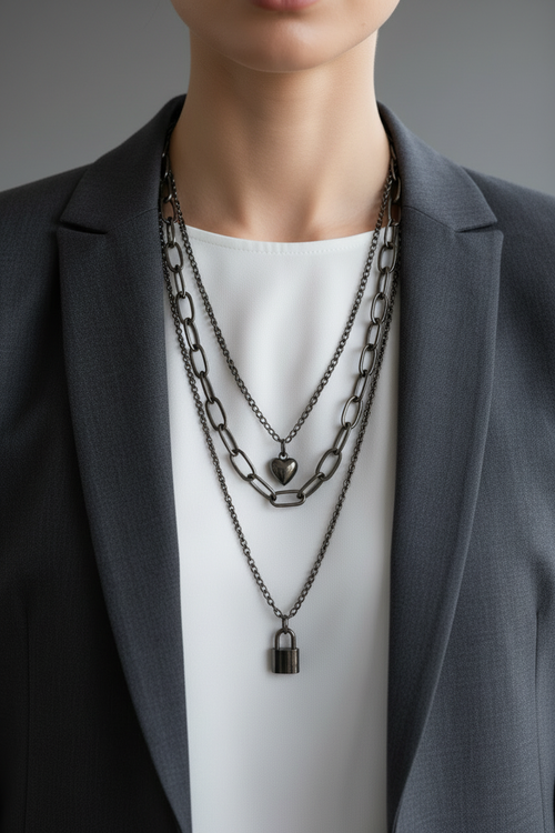 Enchanted Links: Handmade Multi-Layered Necklace