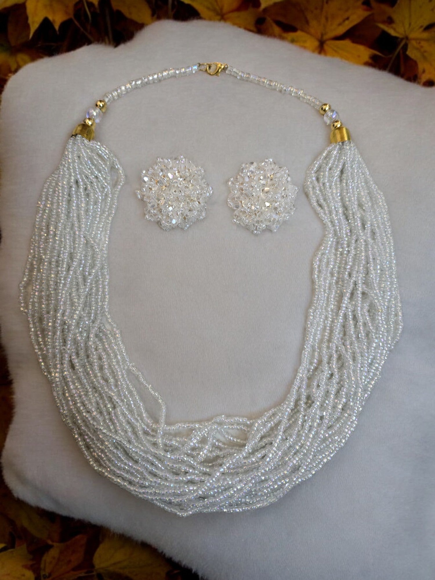 Handmade Luminous Elegance Multi-Layered Necklace Set-(24  Layers)