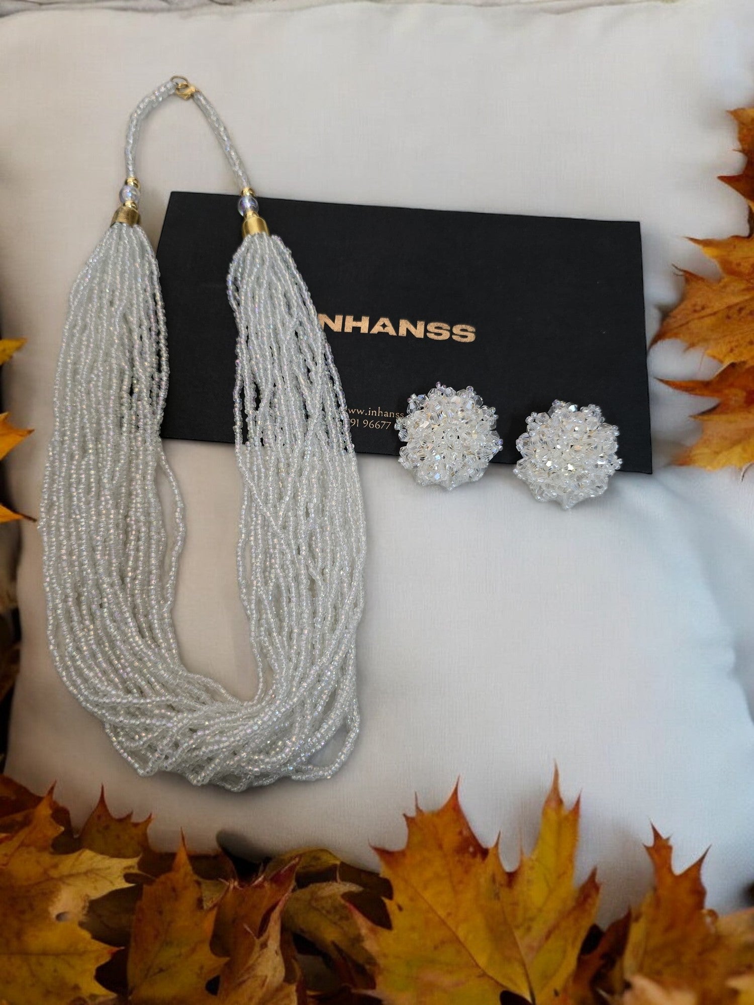 Handmade Luminous Elegance Multi-Layered Necklace Set-(24  Layers)