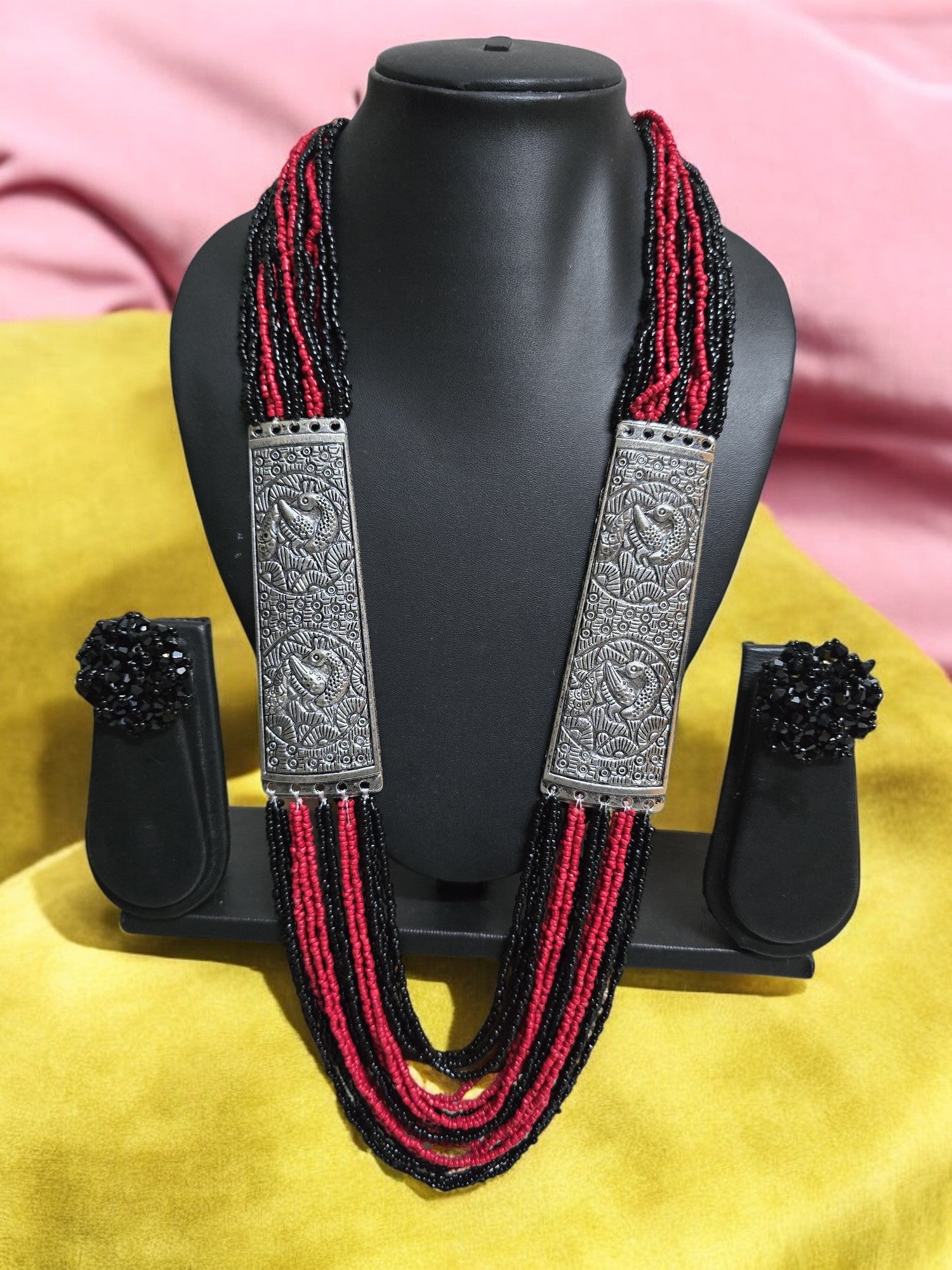 Majesty Handmade Statement Necklace With Matching Earrings -12 Colours Available